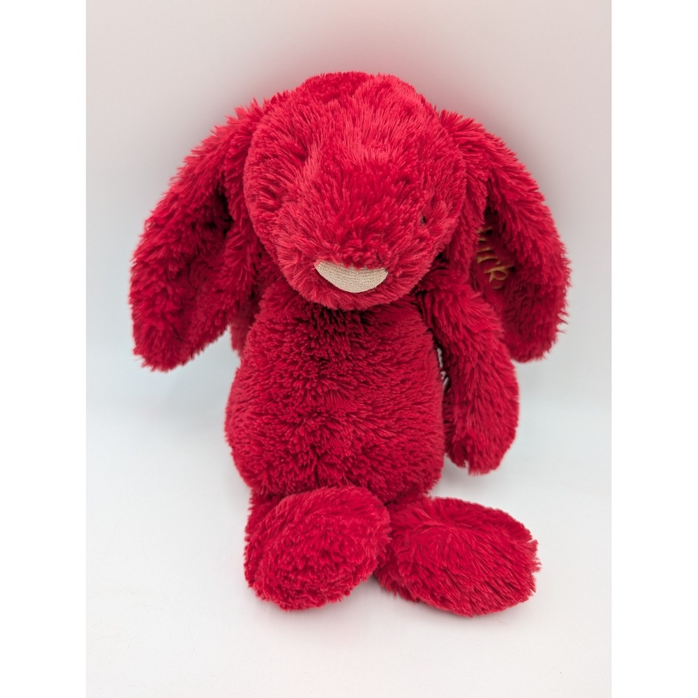 Jellycat Bashful Bunny Red Plush Stuffed Animal Personalized JACK 12 Inch